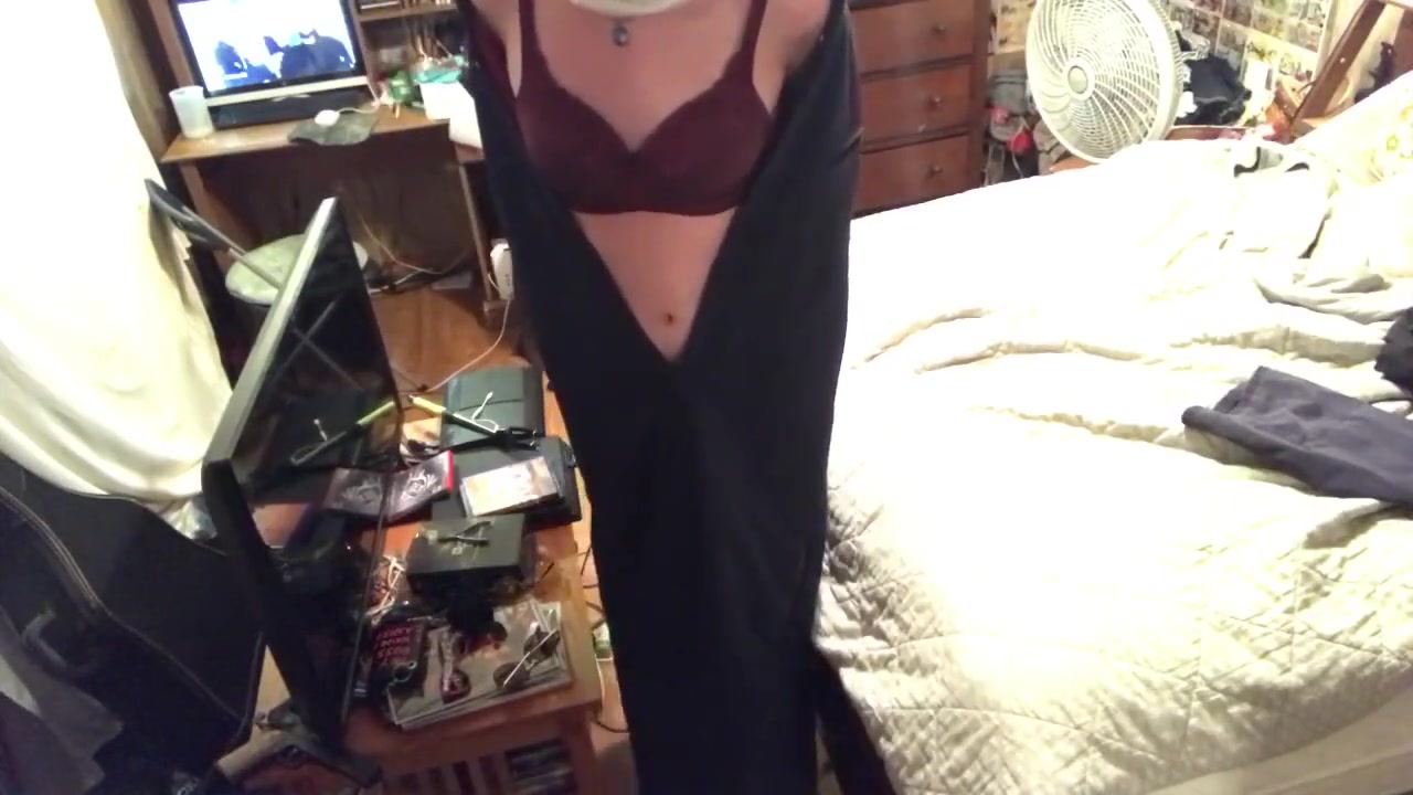 Tgirl Nun Strips And Shows Her Pussy For You(POV)