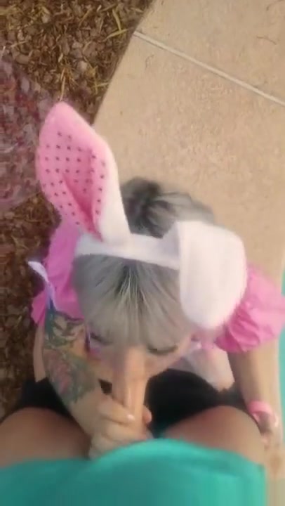 TS Bunny Lena Kelly Sucks Down a Big Cock