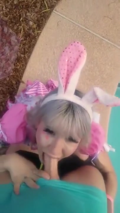 TS Bunny Lena Kelly Sucks Down a Big Cock