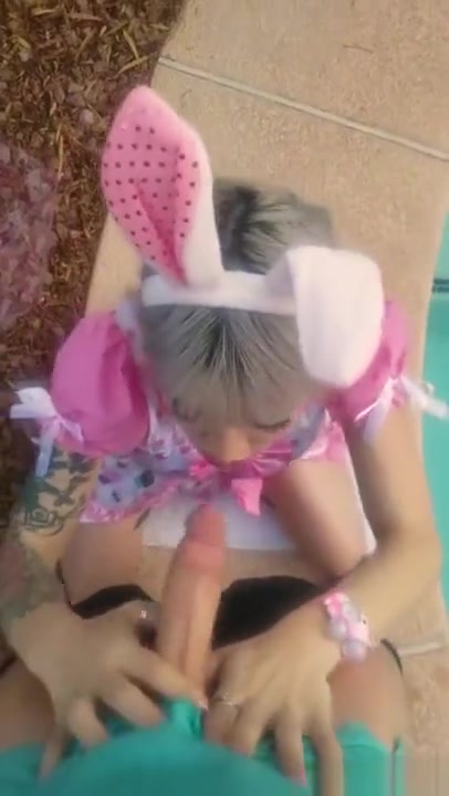 TS Bunny Lena Kelly Sucks Down a Big Cock