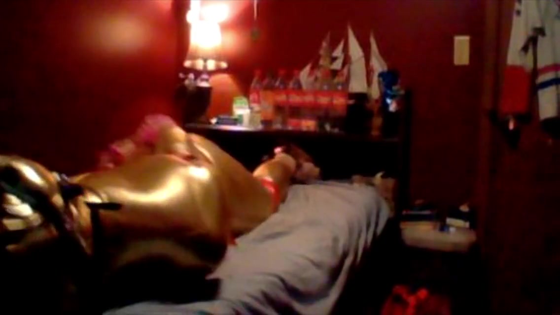 Golden Catsuit Bondage