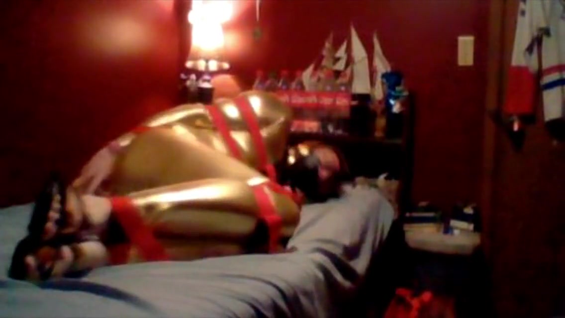 Golden Catsuit Bondage