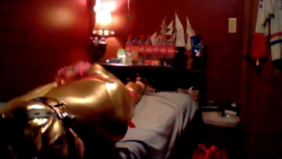 Golden Catsuit Bondage