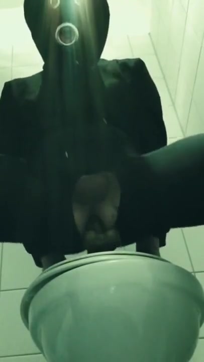 Sissy Tiffani drinks piss like wine – risky masturbation in public toilet