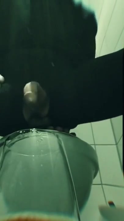 Sissy Tiffani drinks piss like wine – risky masturbation in public toilet