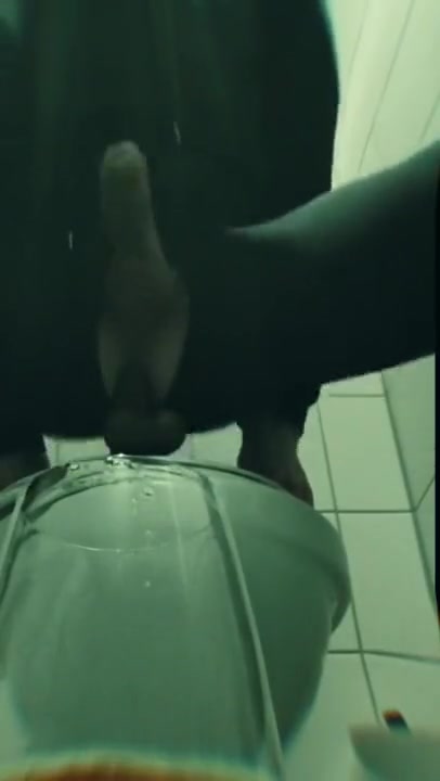 Sissy Tiffani drinks piss like wine – risky masturbation in public toilet