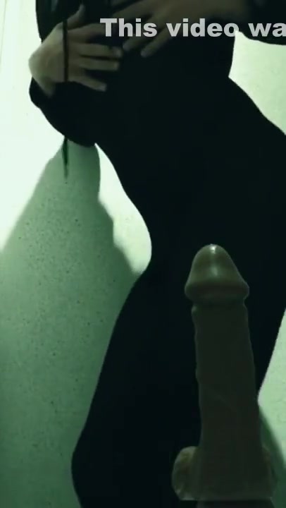 Sissy Tiffani drinks piss like wine – risky masturbation in public toilet