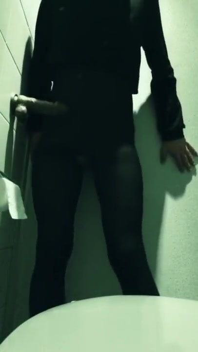 Sissy Tiffani drinks piss like wine – risky masturbation in public toilet