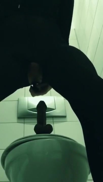 Sissy Tiffani drinks piss like wine – risky masturbation in public toilet