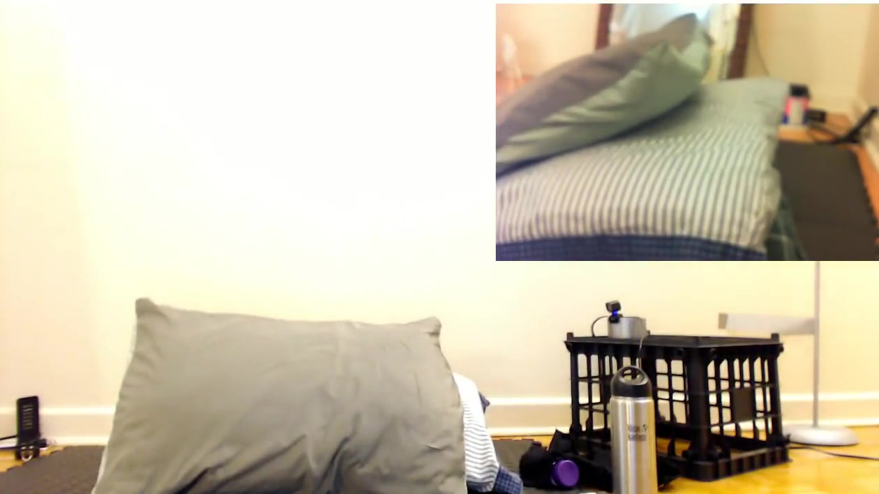 Asian Goth Crossdresser Triss humps pillow with vibrating buttplug