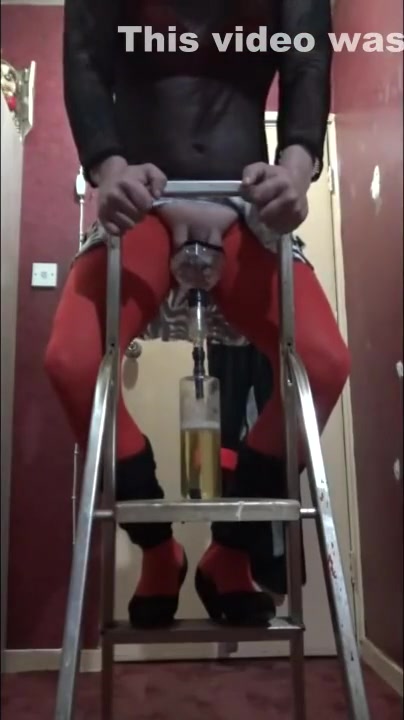 british masked boyfriend drinks his own piss dressed like a sissy slut