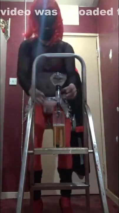 british masked boyfriend drinks his own piss dressed like a sissy slut