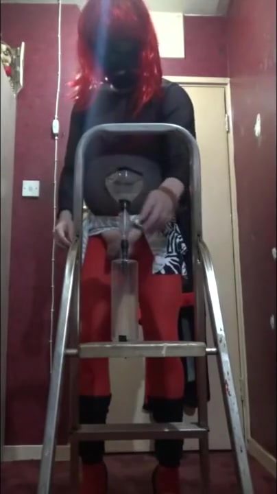 british masked boyfriend drinks his own piss dressed like a sissy slut