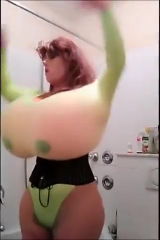 Breast expansion neon green and Corsage