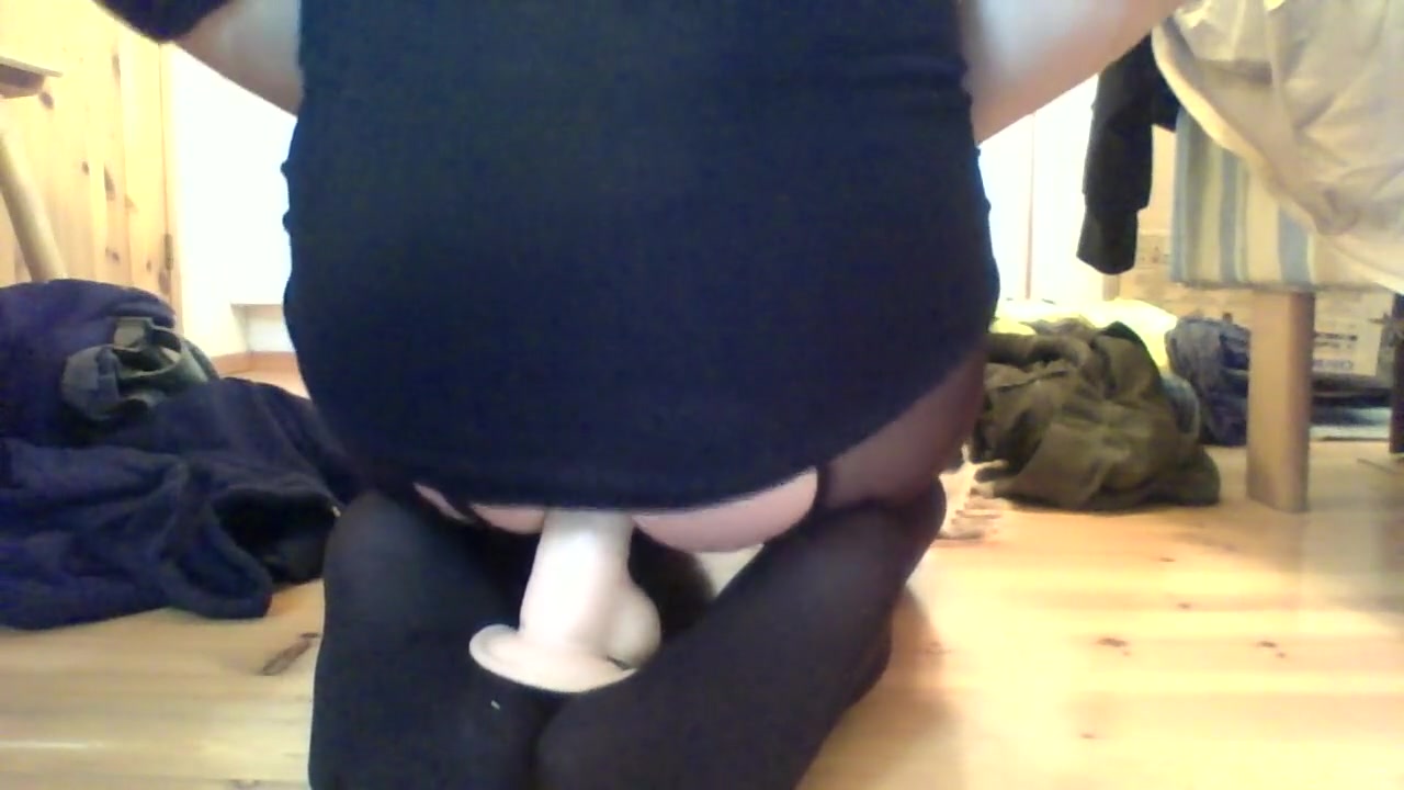 Sissy boy riding a dildo