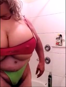 My huge Boobs in tiny red Top