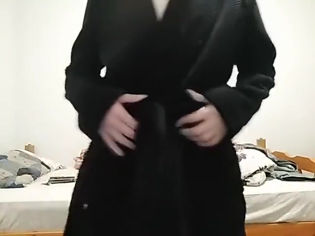 Sissy bitch masturbation in transparent lingerie and long hand gloves