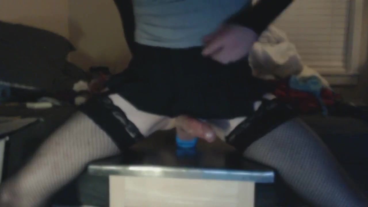 Femboy Cumming While Fucking Dildo