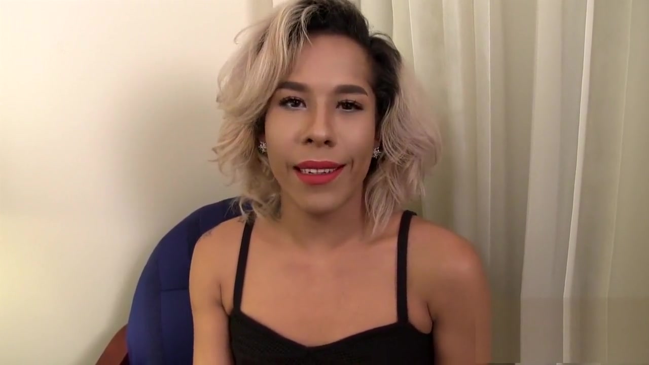 Femboy beauty playing with her cock