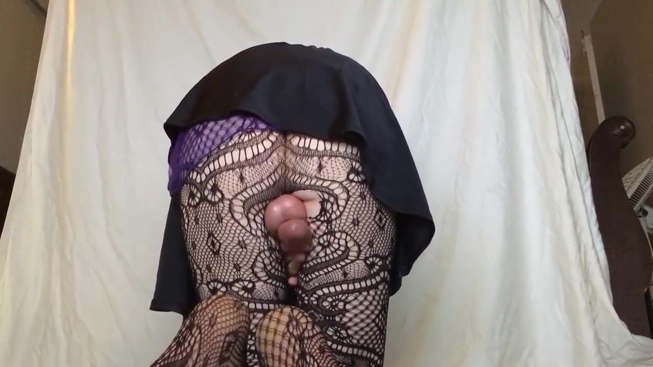 Crossdresser sissy trap cumming two times
