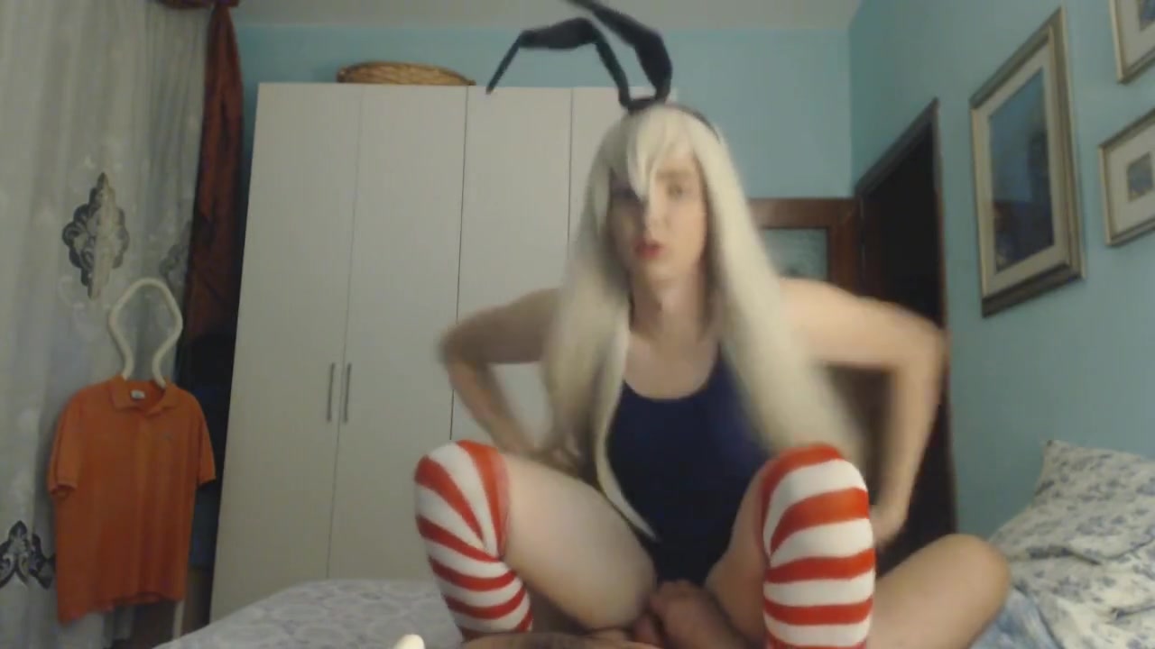 Trap pounded by a dude while wearing shimakaze sukumizu cosplay