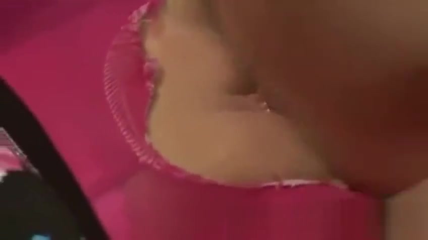 Blond in pink pantyhose fucked by tranny