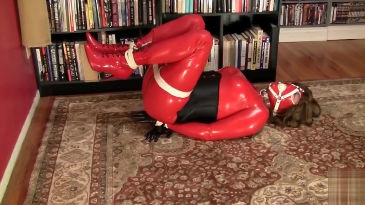 Red Rubberdoll in Bondage