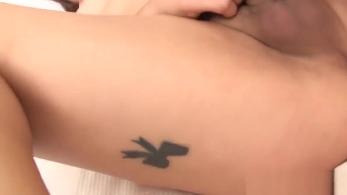 Tattooed asian lesbian jerking cock
