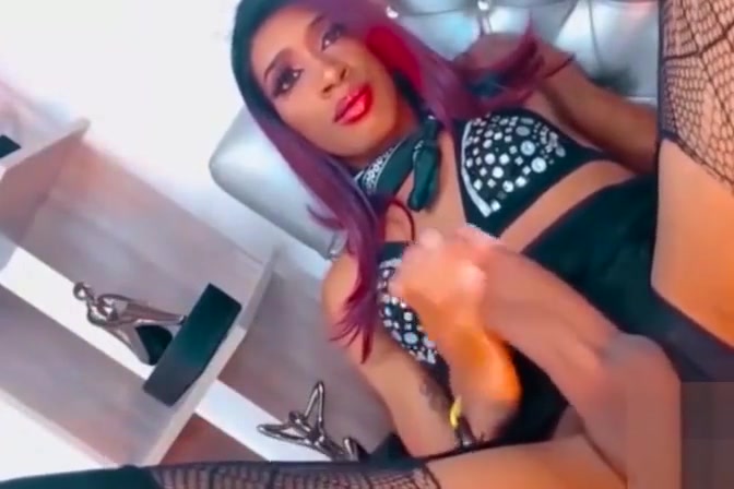 Black redhead shemale jerks monsterdick
