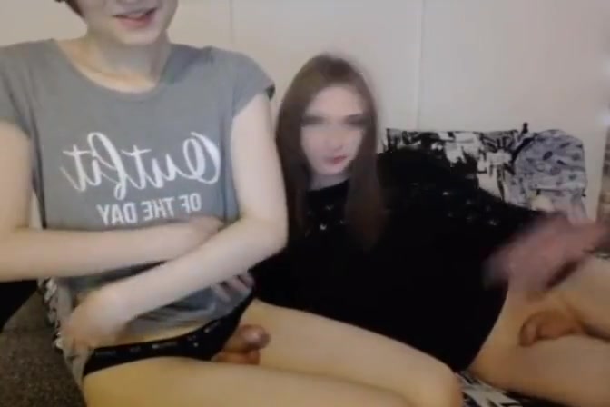 Cute Trannies Giving each other a Hot Blowjob