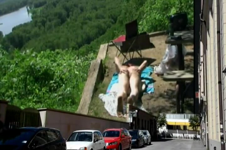 Naked anal sex billboard display by Mark Heffron