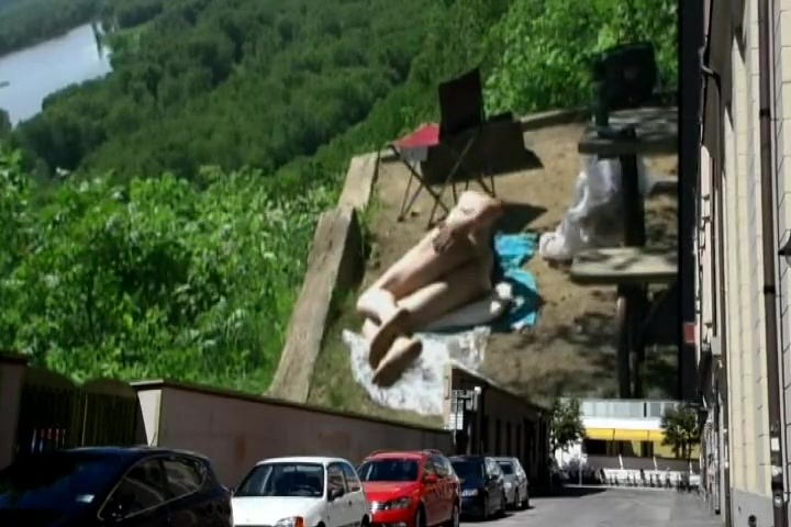 Naked anal sex billboard display by Mark Heffron