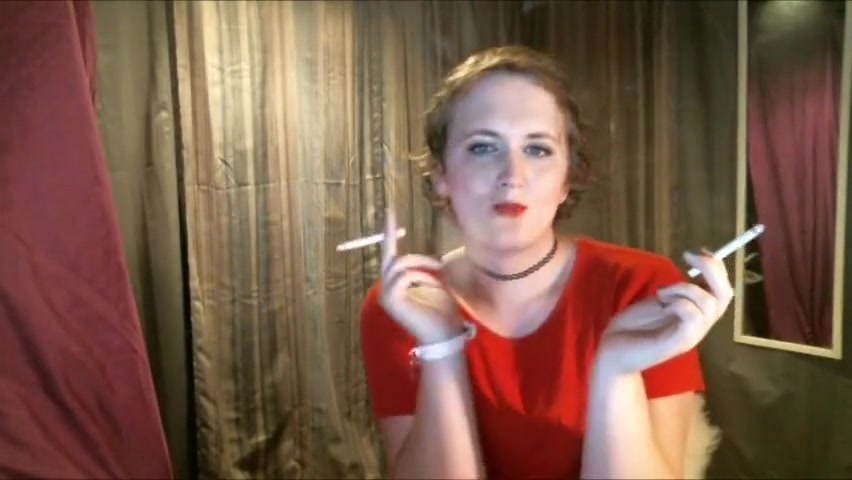 Sissy Tgirl Slut Smoking 2 Cigarettes At Once