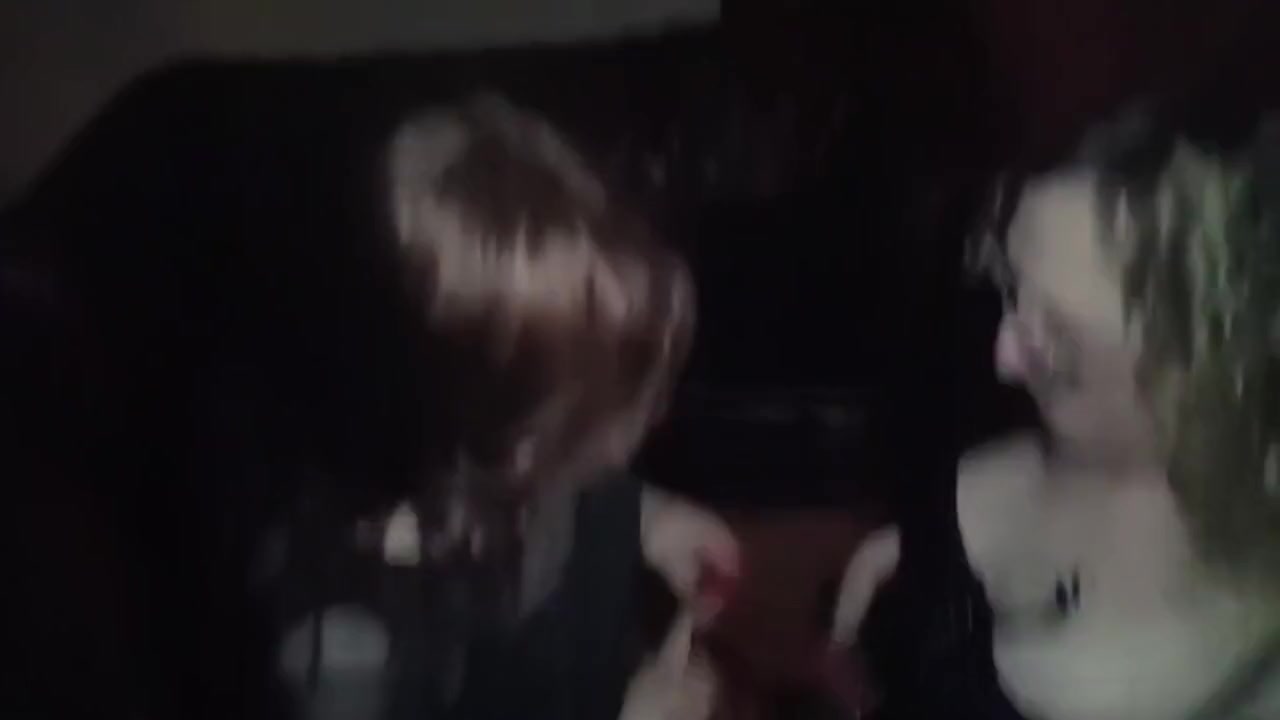 Essex Girl Lisa and TGirl Gigi gag on a shared double dildo
