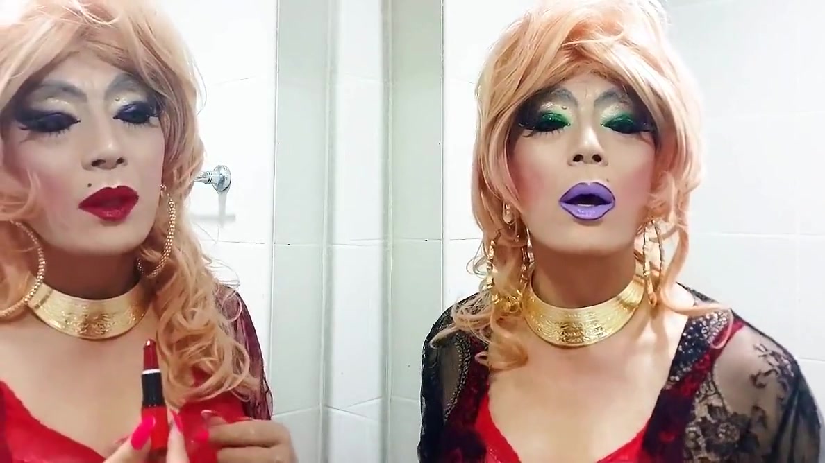 sissy niclo sexy lipstick makeup after smoking4
