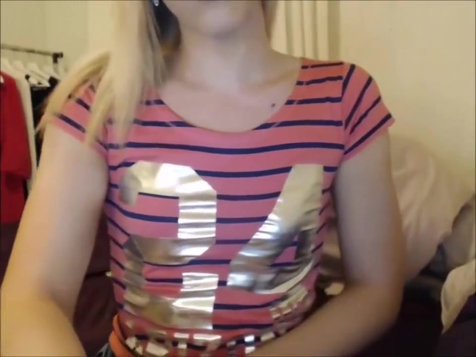 Hottest blonde Tranny EVER teasing on cam.
