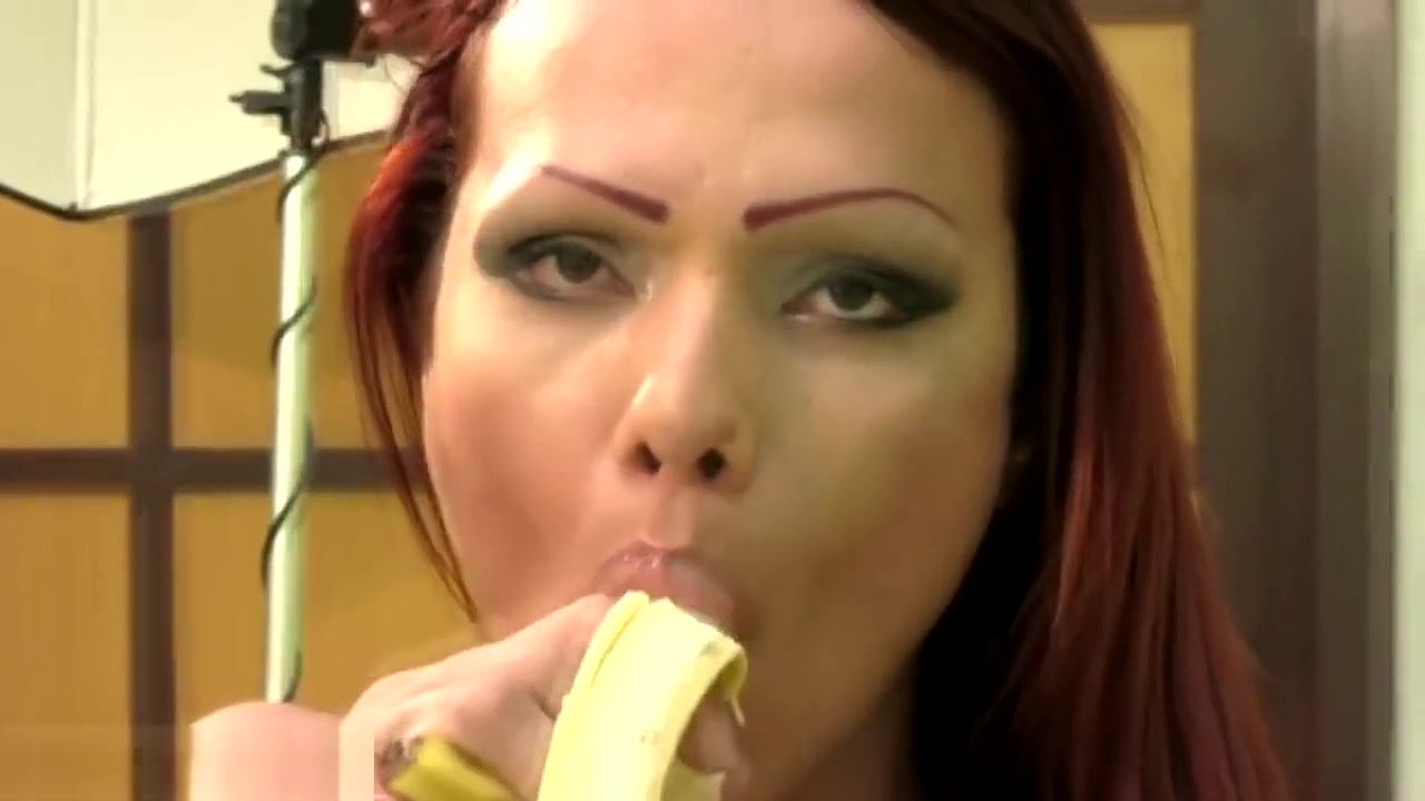 Kinky chick with dick reveals bigtits and peels her banana