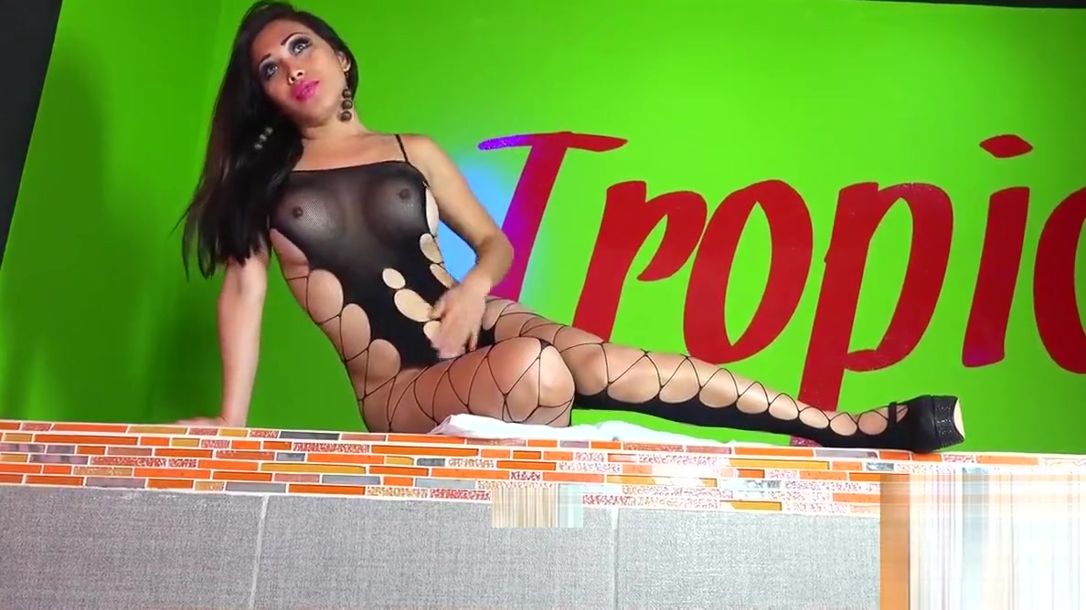 Amazing body tranny Nina StrongHold in a body stocking!