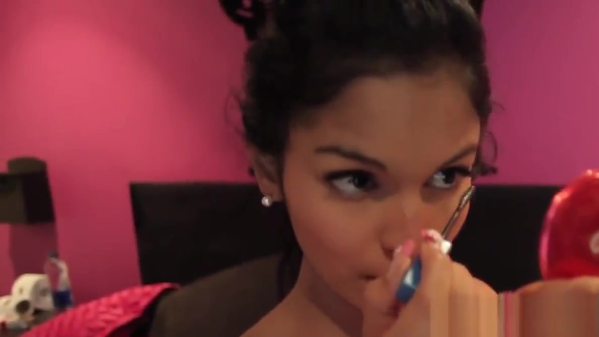 Petite latina tgirl getting ready for scene