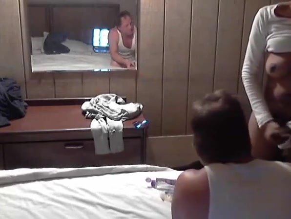 Ebony Shemale gives white guy facial
