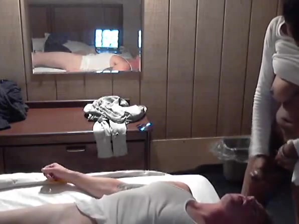 Ebony Shemale gives white guy facial