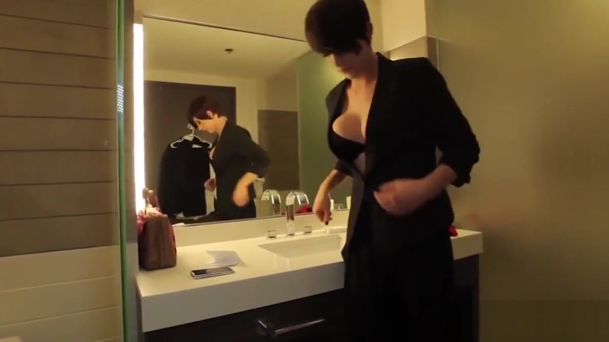 Transsexual bottom jizzed on big boobs
