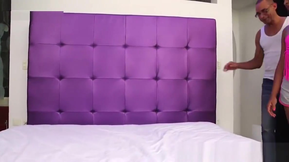 Adorable shemale Andrea Juliana gets hard threesome fuck