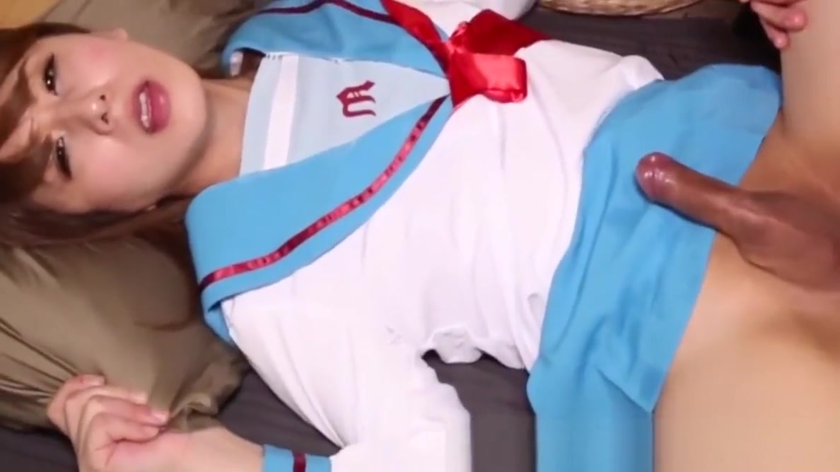 Uniformed jap tgirl gets assrailed and jizzed
