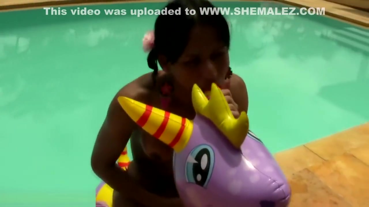 Exotic teen 18+ shemale with decent tits plays around and jerks