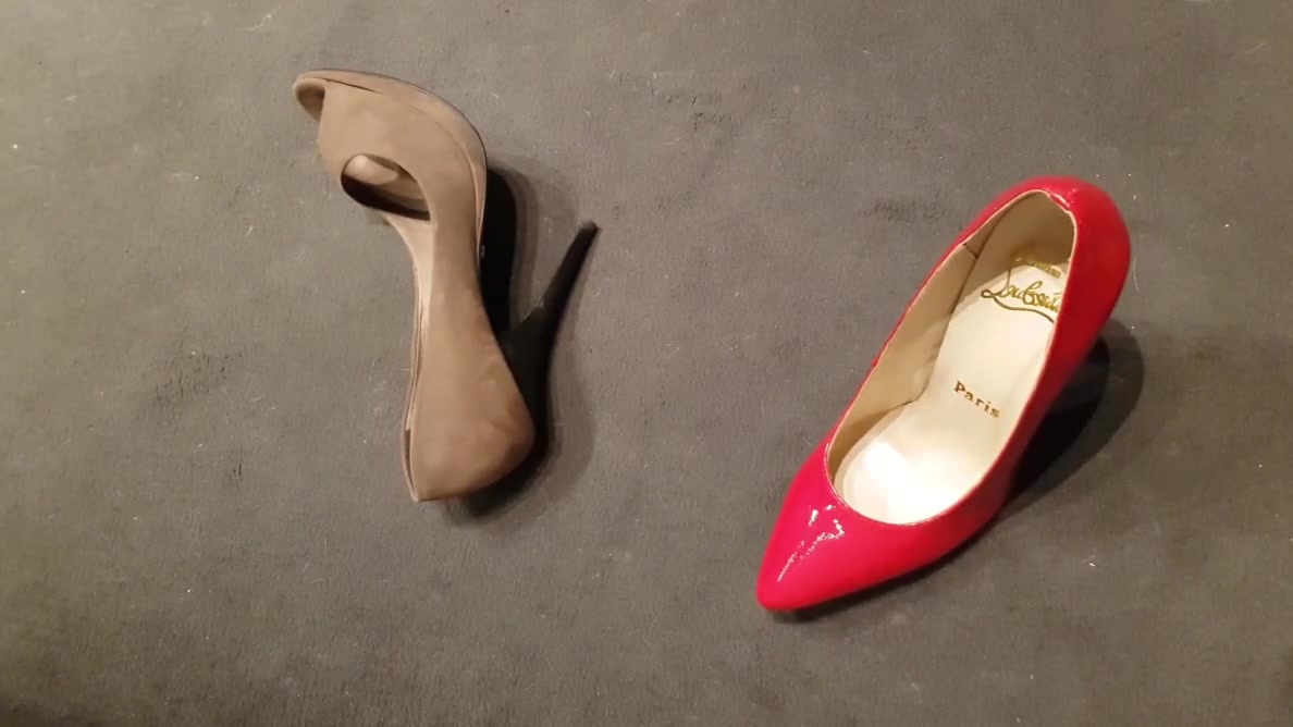 Unpacking the heels of cumonheels81's wife
