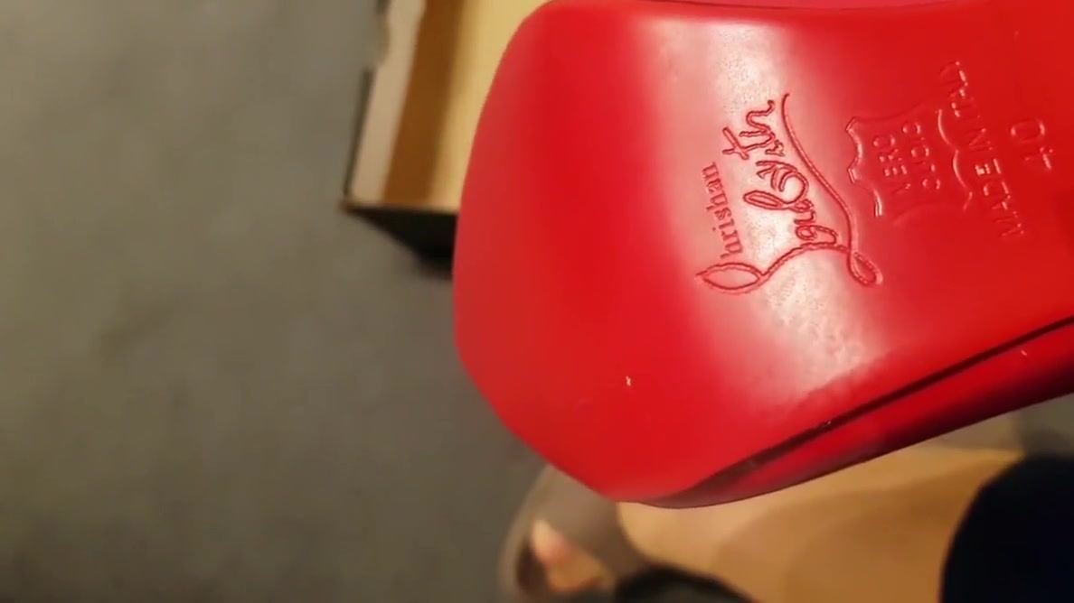 Unpacking the heels of cumonheels81's wife