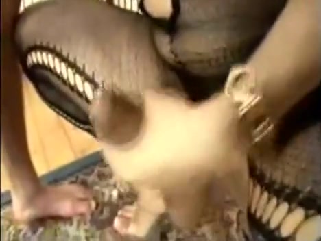 dark brown sleazy ladyman In Bodystocking