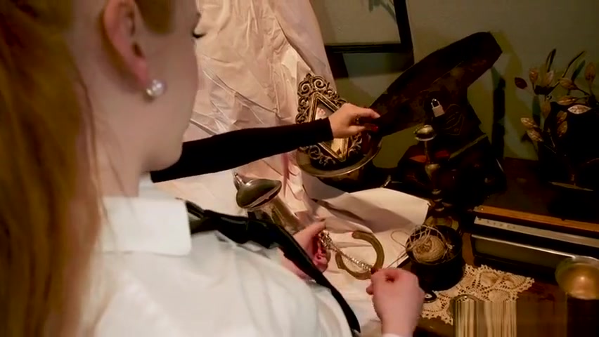 Shemale fucks busty bff in haunted house