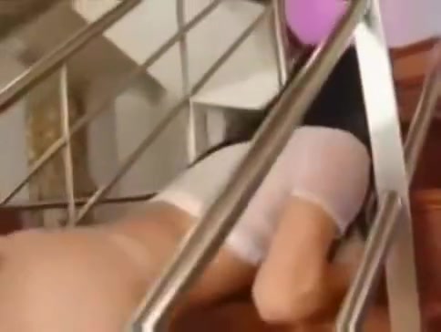 teen 18+ brunette In stockings sucks gets butted